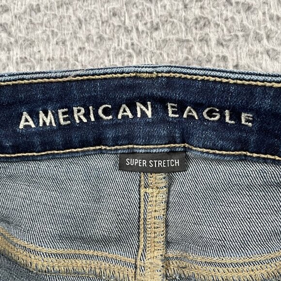 American Eagle Jeans Womens 6 Skinny Kick Super Stretch Distressed Denim - Picture 3 of 10